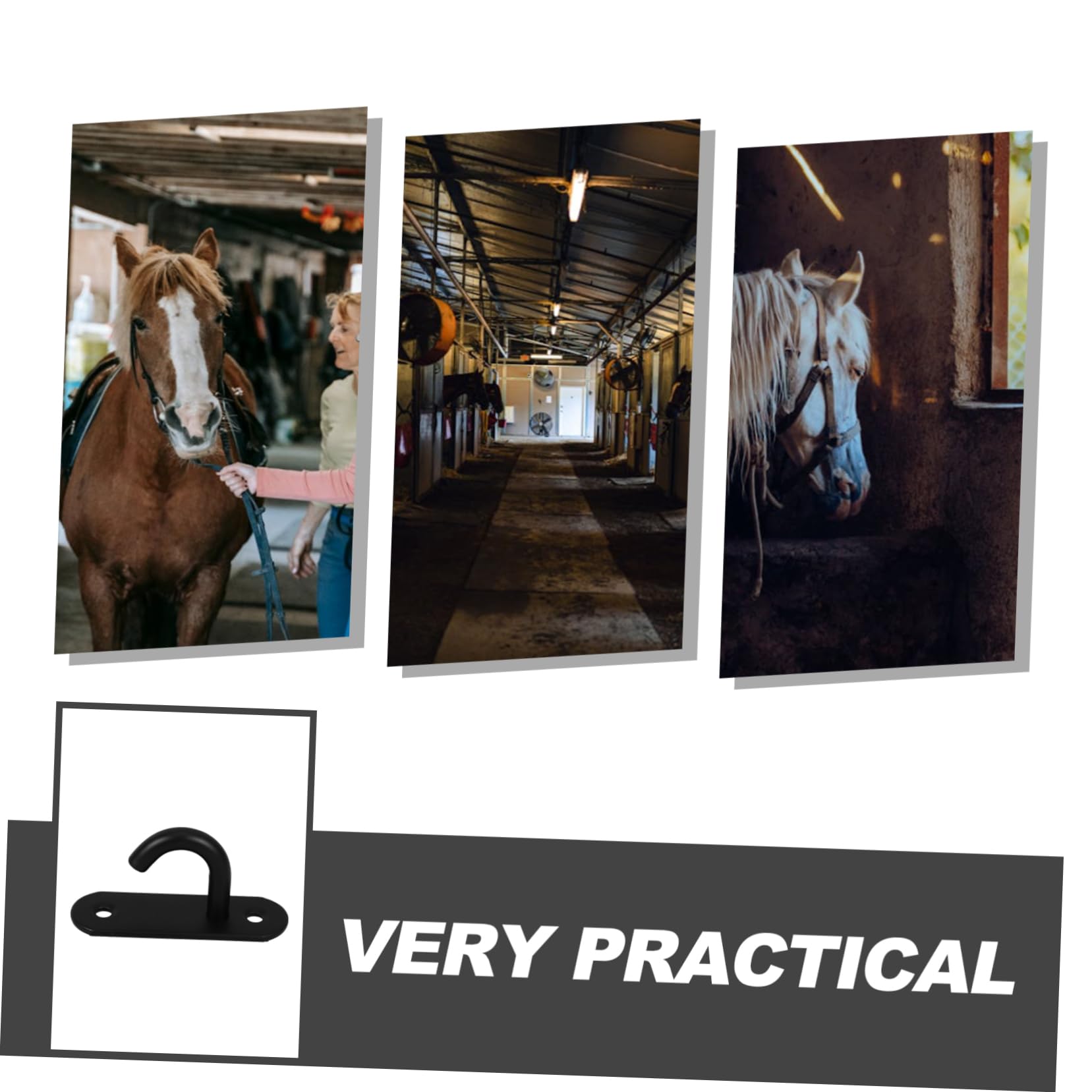 HAPINARY 4pcs Horse Water Bucket Hooks Stainless Steel Stable Feeder Hooks for Horses Farm Use No Tools Required