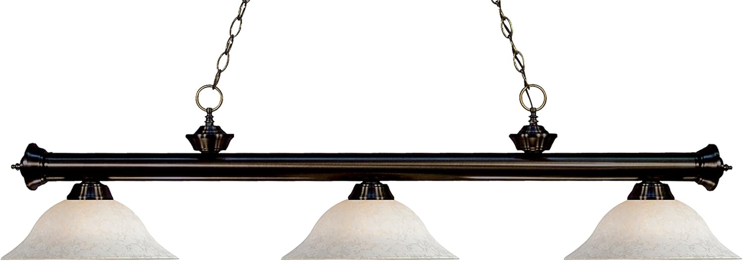 Z-Lite 200-3BRZ+SG-WM16 3 Billiard Light, Bronze & Satin Gold