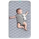 Waterproof Crib Mattress Protector Pad 28 x 52,Anti Slip & Durable Waterproof Pad Mat for Baby Standard Crib/Bed Pads Grey