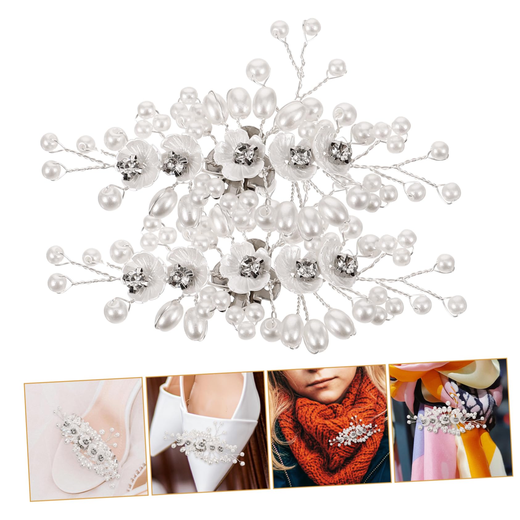 SOIMISS 4paia Clip Per Scarpe Da Sposa Con Fiori Perle Decorazioni Rimovibili Per Matrimoni Accessori Eleganti Per Scarpe Da Cerimonia Per Occasioni Speciali
