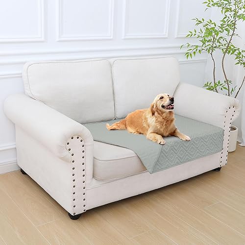 Miniatura 14 de hyha Manta impermeable para perro, manta suave para cama de perro, manta para mascotas, funda de sofá impermeable lavable para perros, fundas Gris
