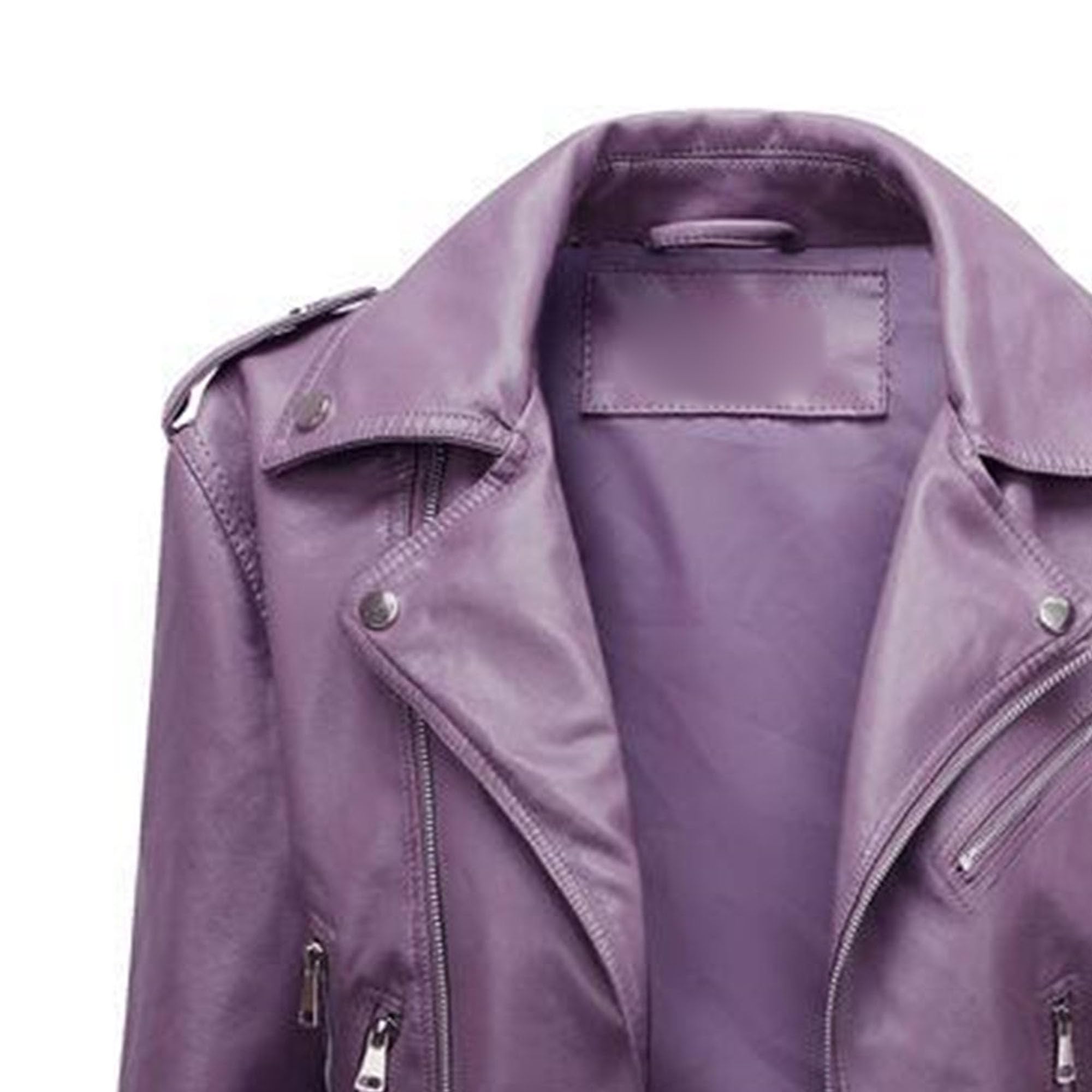 DGKaxiyaHM Veste De Moto En Cuir Mince Pour Femmes Manteau De Motard Court à Revers Et à Manches Longues Manteau Bombardier DéContracté De Couleur Unie