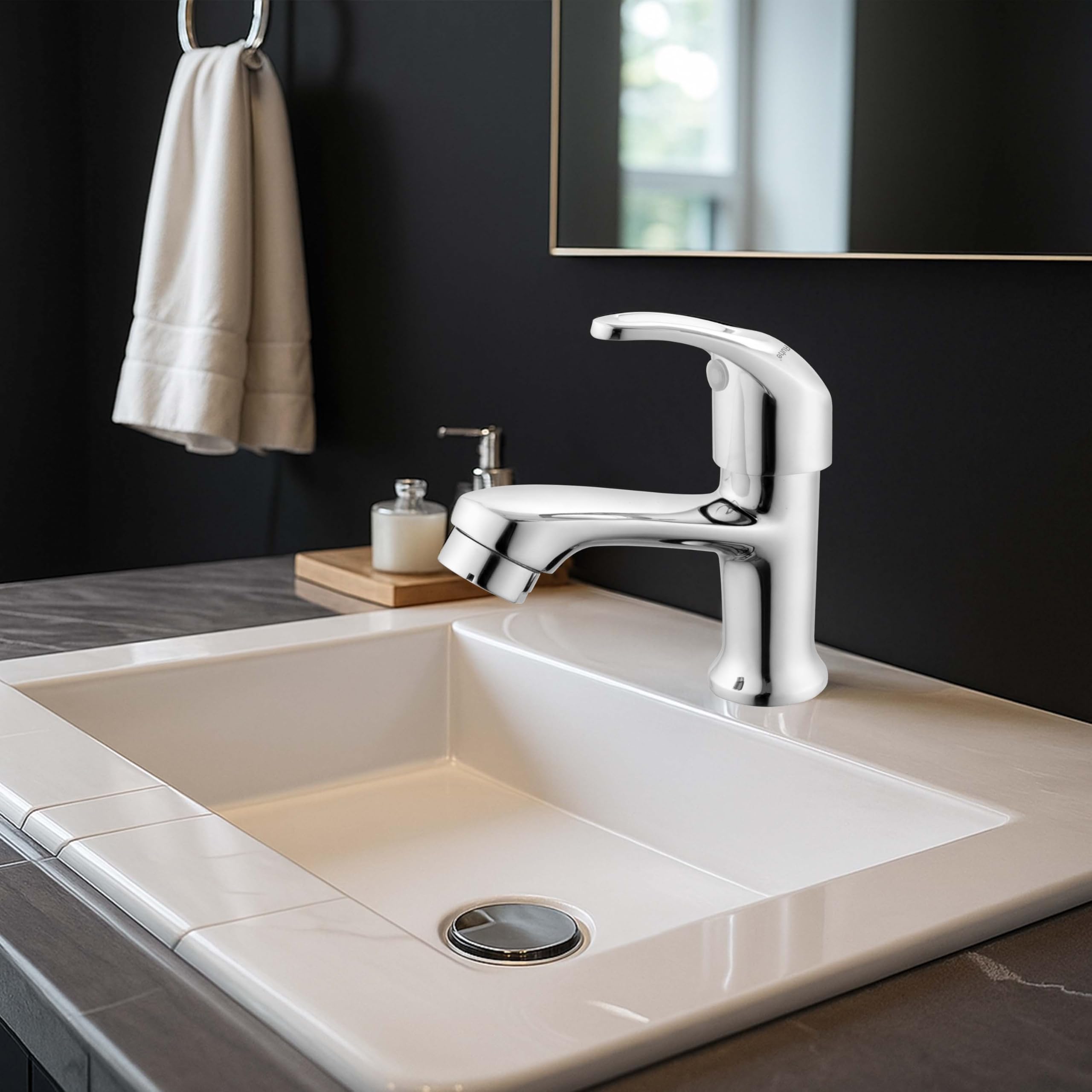 Ruhe® Aqua Brass Faucet/Brass Tap | Pillar Cock Faucet/Brass Tap with Chrome Finish for Bathroom Washbasins & Kitchen Sinks| Bathroom wash Basin tap