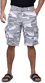 X RAY RAW X Mens Belted Cargo Shorts, Relaxed Fit Casual Knee Length Cargo