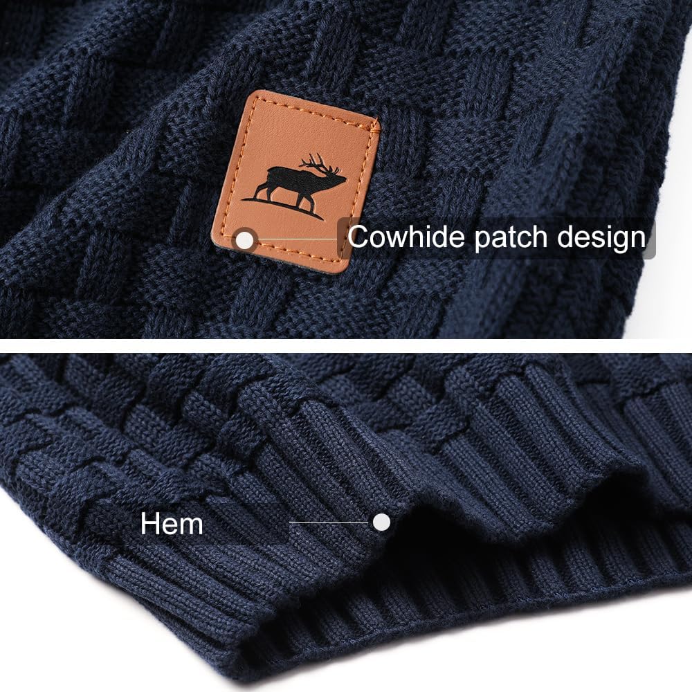 Mens Thermal Pullover Sweaters Long Sleeves Slim Fit Pure Cotton Sweaters Stand Collar Knitted Buttons Winter - Image 5