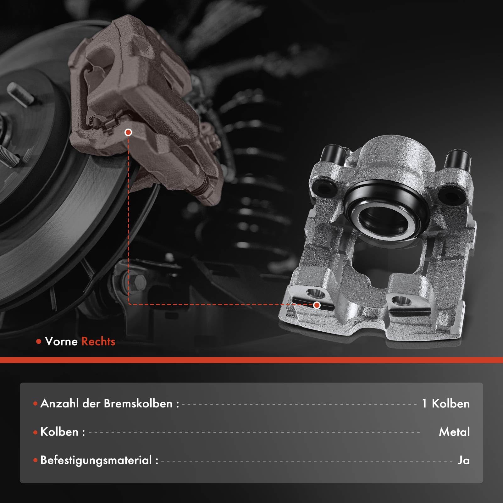 1x Bremssattel Bremszange 54 Mm Vorne Rechts Für BMW 1er E87 3er E90