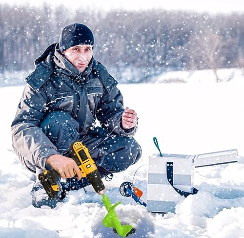 Miniatura 4 de Broca de taladro de jardín mejorada de 4 x 16 pulgadas, broca de taladro de jardín resistente de doble hoja, taladro para taladro de hielo, taladro