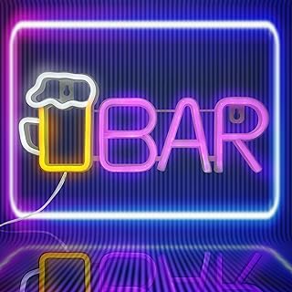 Cartel de neón para bar cerveza de neón, luz de neón, USB o batería de 3 AA, accionamiento a pilas, color azul, para bar, decoración de pared, luz de neón