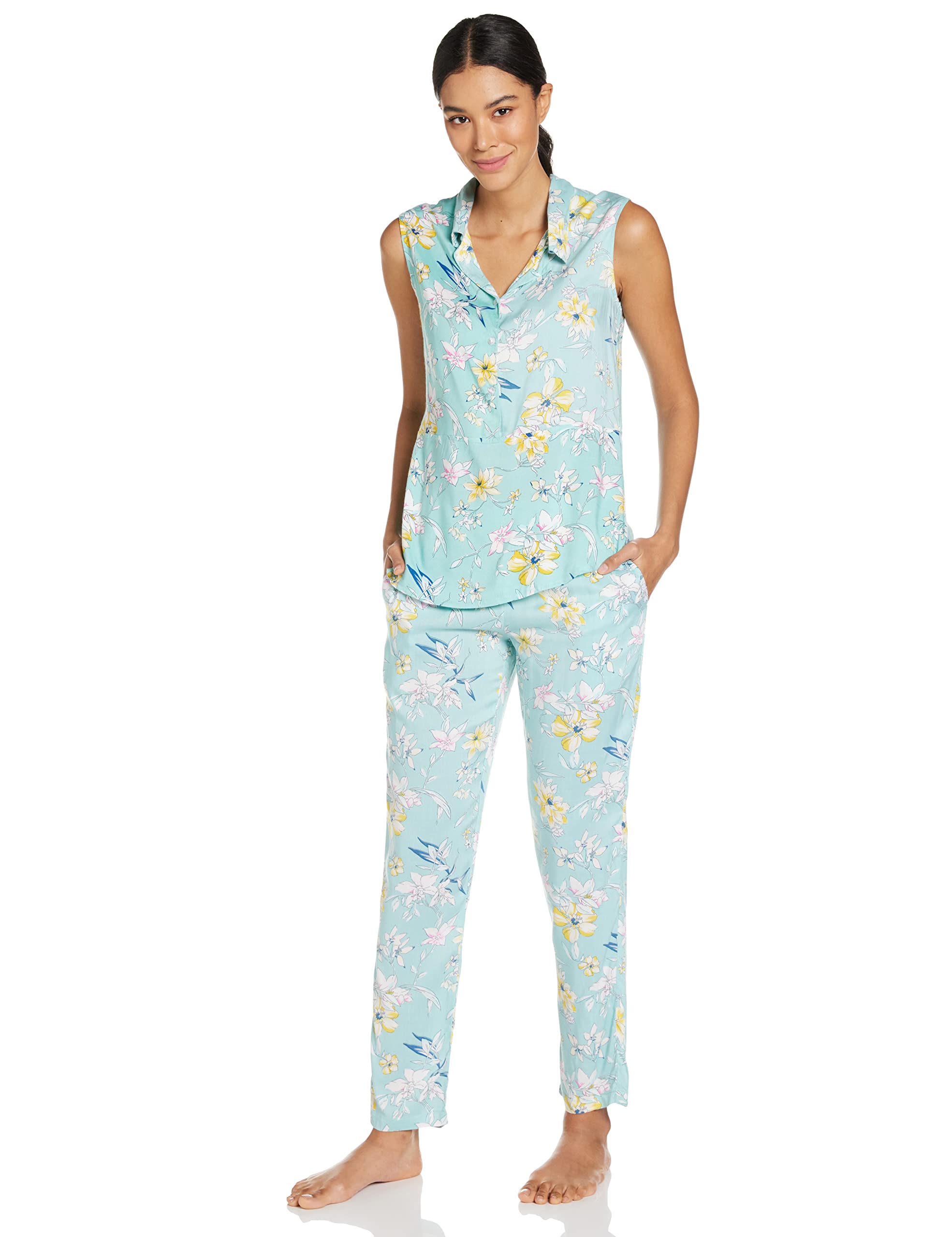 Women's Rayon Pyjama Night Suit Pajama Set