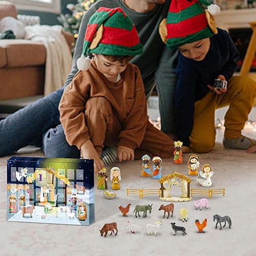 Miniatura 3 de Calendario de Adviento 2023 para niños, juego de calendario de Adviento de belén, calendario de Adviento 2023, regalos de cuenta regresiva de