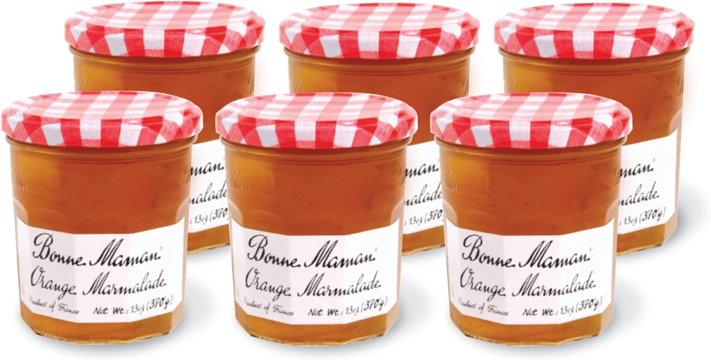 Bonne Maman Orange Marmalade Preserves, 13 oz Glass Jars (Pack of 6) – Non-GMO, Made with Simple Ingredients
