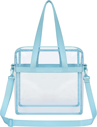 Vista 393 de Oraben Bolsa transparente transparente aprobada para estadios de 12 x 6 x 12 pulgadas, bolsa de estadio para trabajo, juegos deportivos, gimnasio