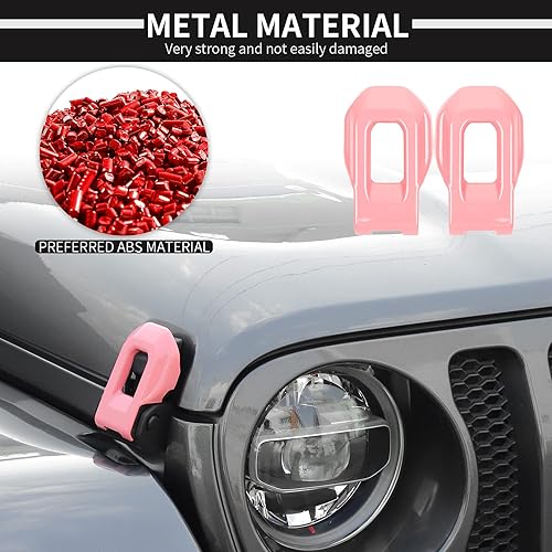 Miniatura 55 de Voodonala Para Jeep JL ABS Capó Cierres de Hebilla del Motor Cierre de Capó Cubierta Decoración Cubierta de Protección para Jeep Wrangler JL JLU Azul