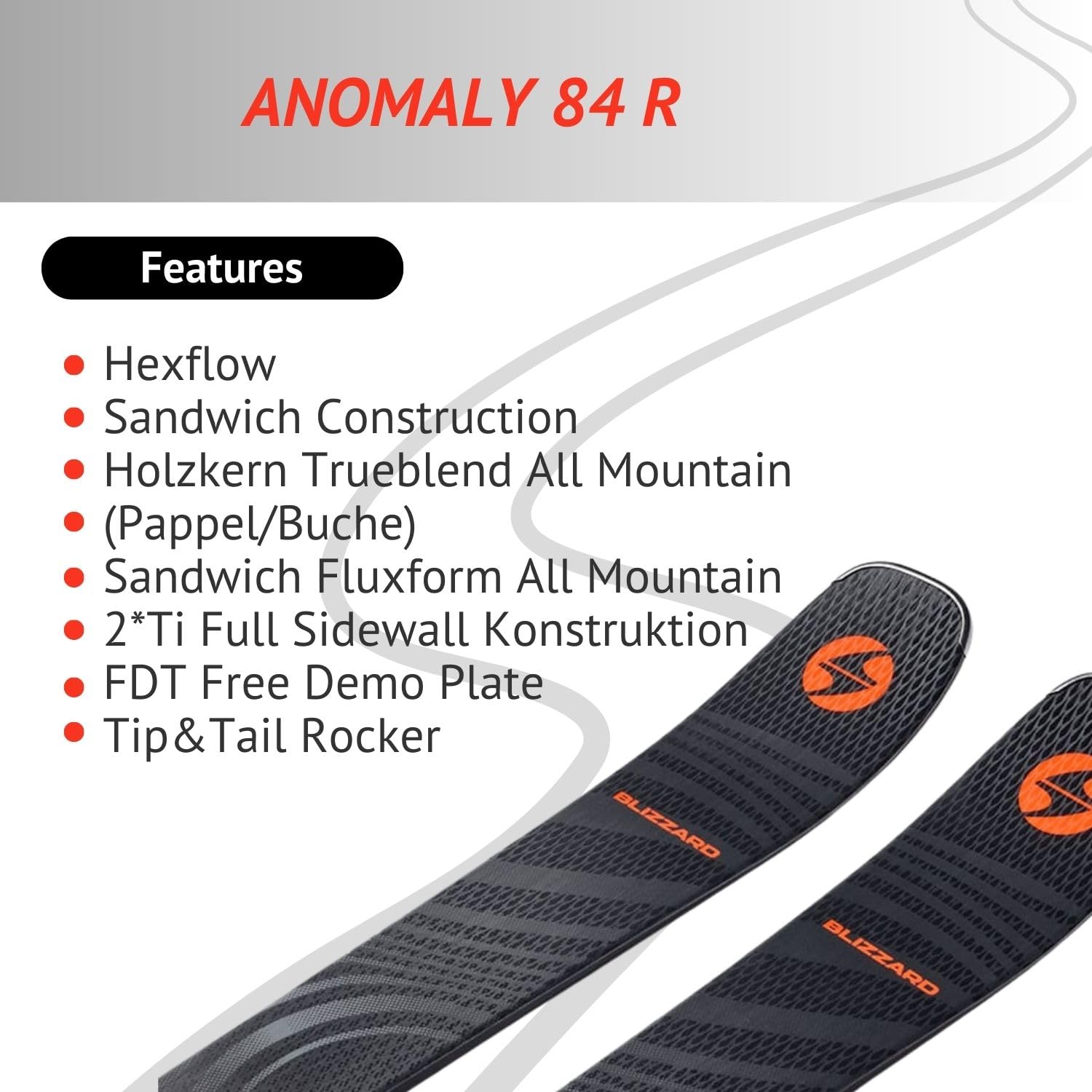 Sci alpino Carvingski – Blizzard Anomaly R – Freeride Rocker – con attacco TPC 10 Demo Z3 – per buoni piloti ed esperti – Freeski Allmountainski per piste e terreni