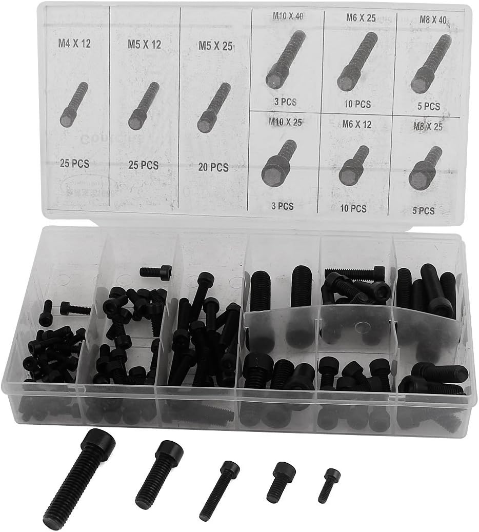 Aexit 106 Pcs Tube Fittings Hexagon Hex Cap Head Screw Bolts Microbore Tubing Connectors Assortment Kit