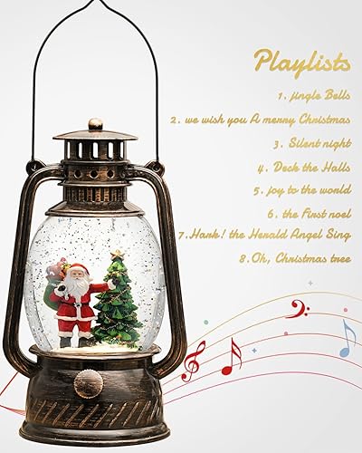 Miniatura 2 de Decoraciones de Navidad para Interiores - Globo de Nieve Musical de Navidad con Temporizador de 6H, Escena Iluminada de Árbol de Navidad de Santa,