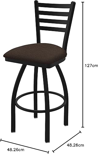 Miniatura 62 de 410 Jackie Taburete de bar giratorio de 36 pulgadas con acabado antiarrugas negro y asiento de vinilo negro Vinilo negro,Canter Burdeos,Tierra