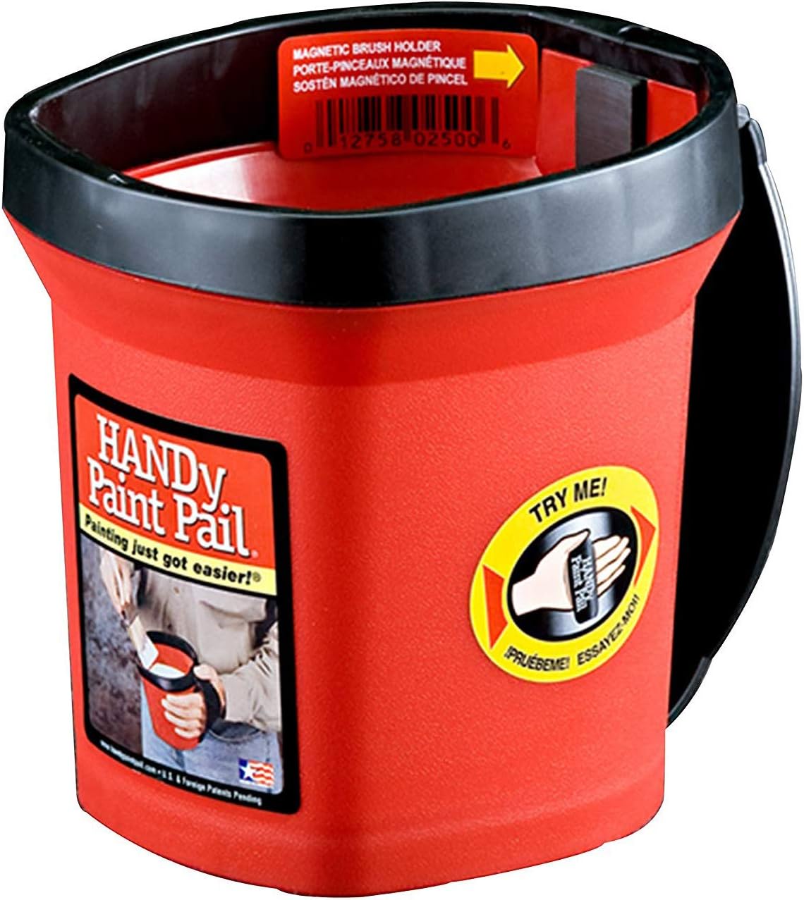 Bercom HANDy Plastic 1 Quart Red Paint Pails (2 Pack) with Disposable Liners (12 Pack)