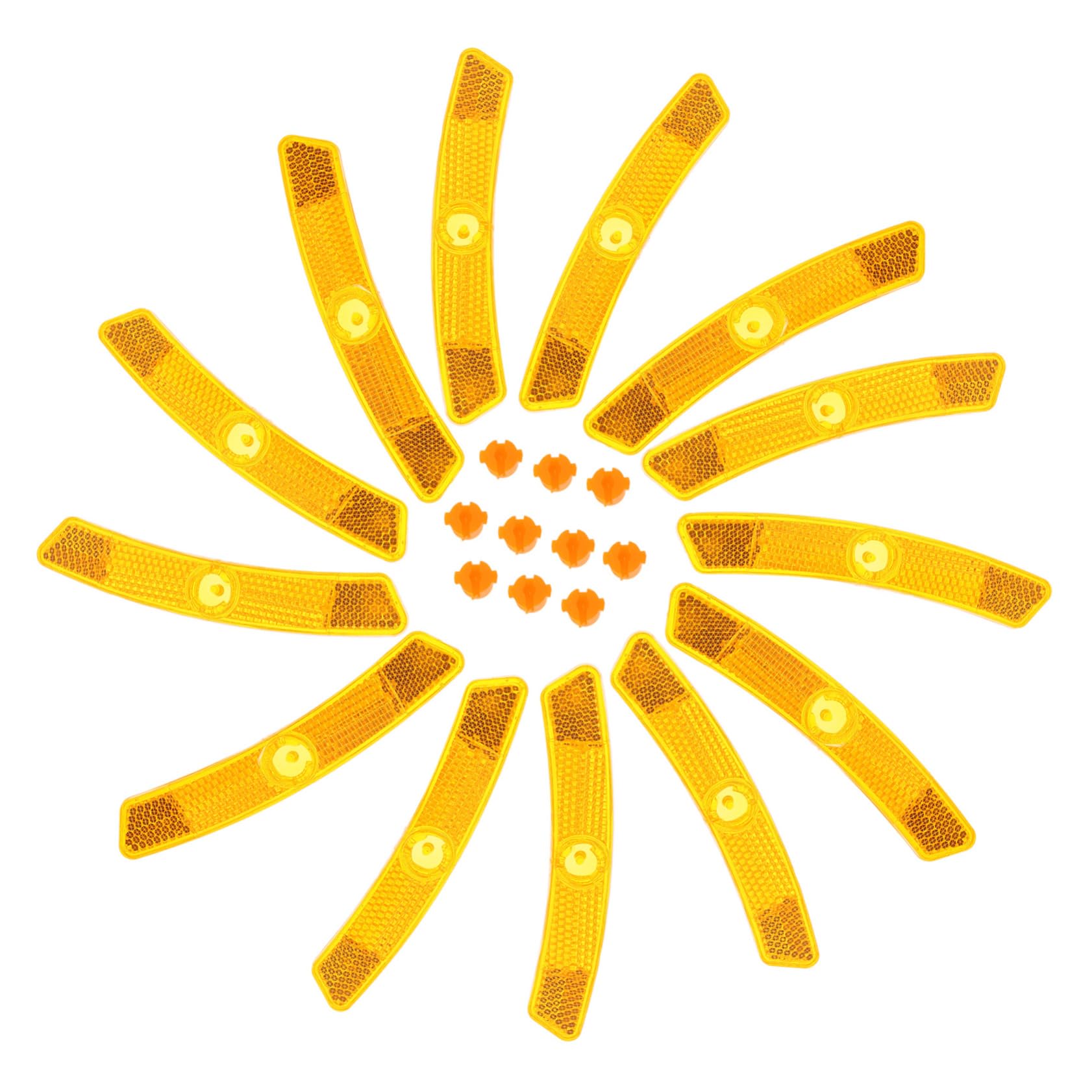 KOMBIUDA 10pcs Durable Bike Reflectors High Reflective Warning Signs for Enhanced Night Visibility Easy Installation Bicycle Safety Accessories Portable Reflective Stickers for Cycling