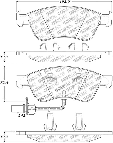 StopTech 308.10240 Pastillas de freno de calle Delanteras con cuñas