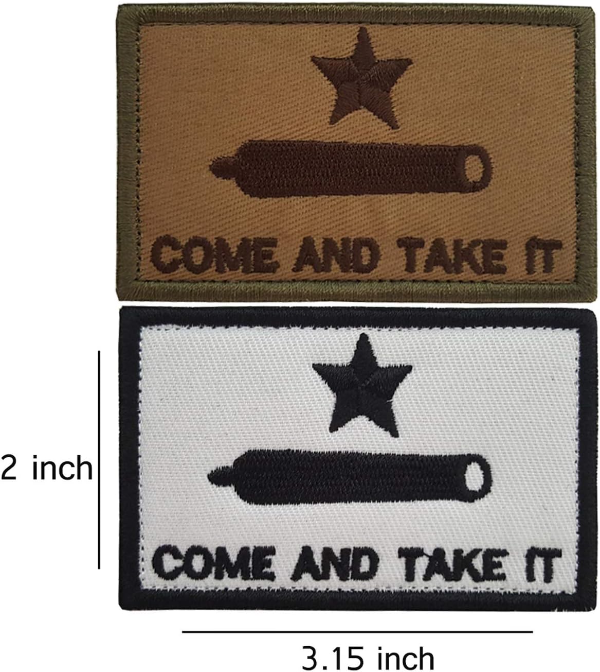 Lightbird 6 PCS Come and Take It & Texas State Flag Tactical Patches, High Density Embroidered Military Morale Decorative Patch