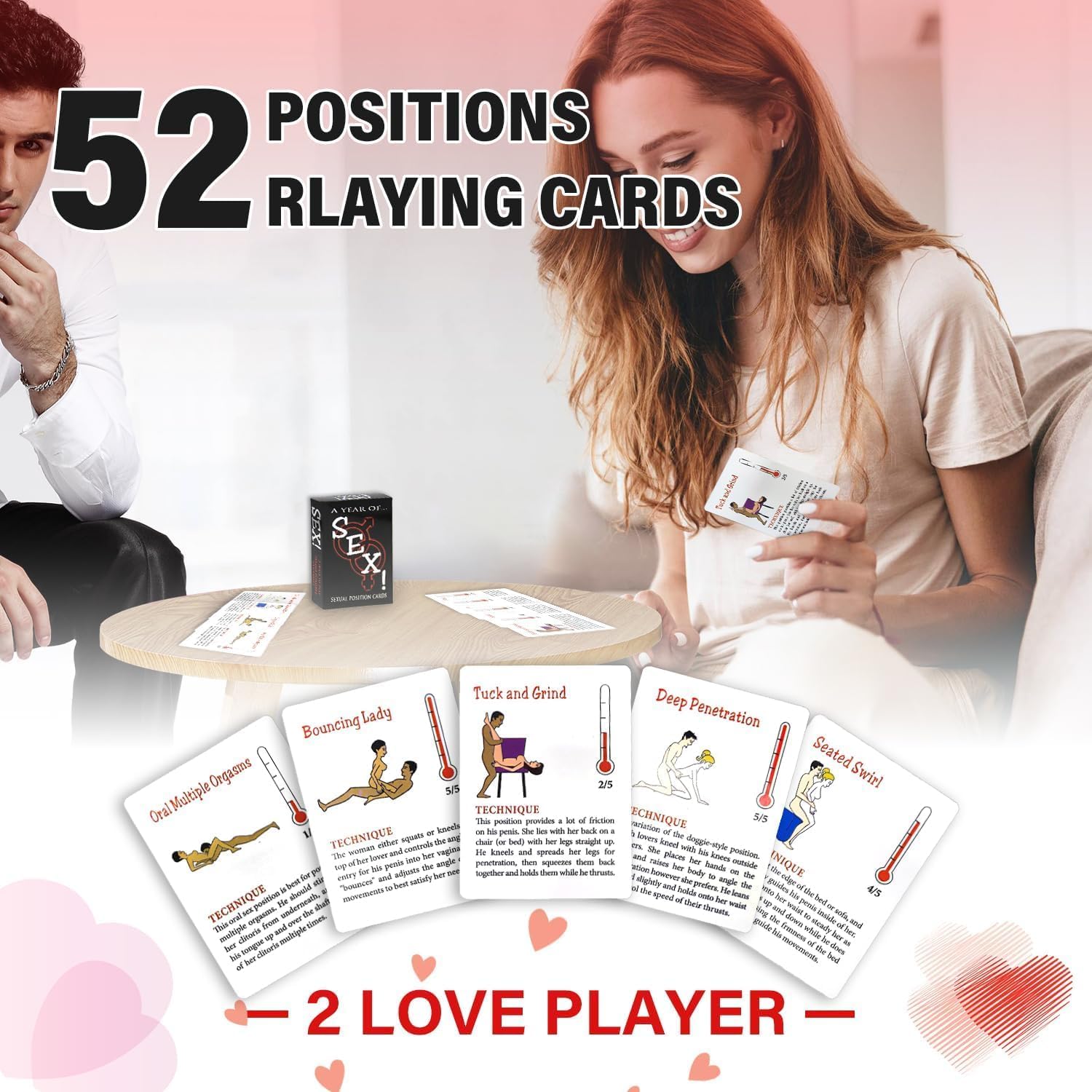 𝗦𝗲𝘅 Games Dice Board Game Party Favor & Gaming Cards for Two Adults, Super Fun Bedroom Game for Date Night, Romantic Anniversary & Valentines Gifts