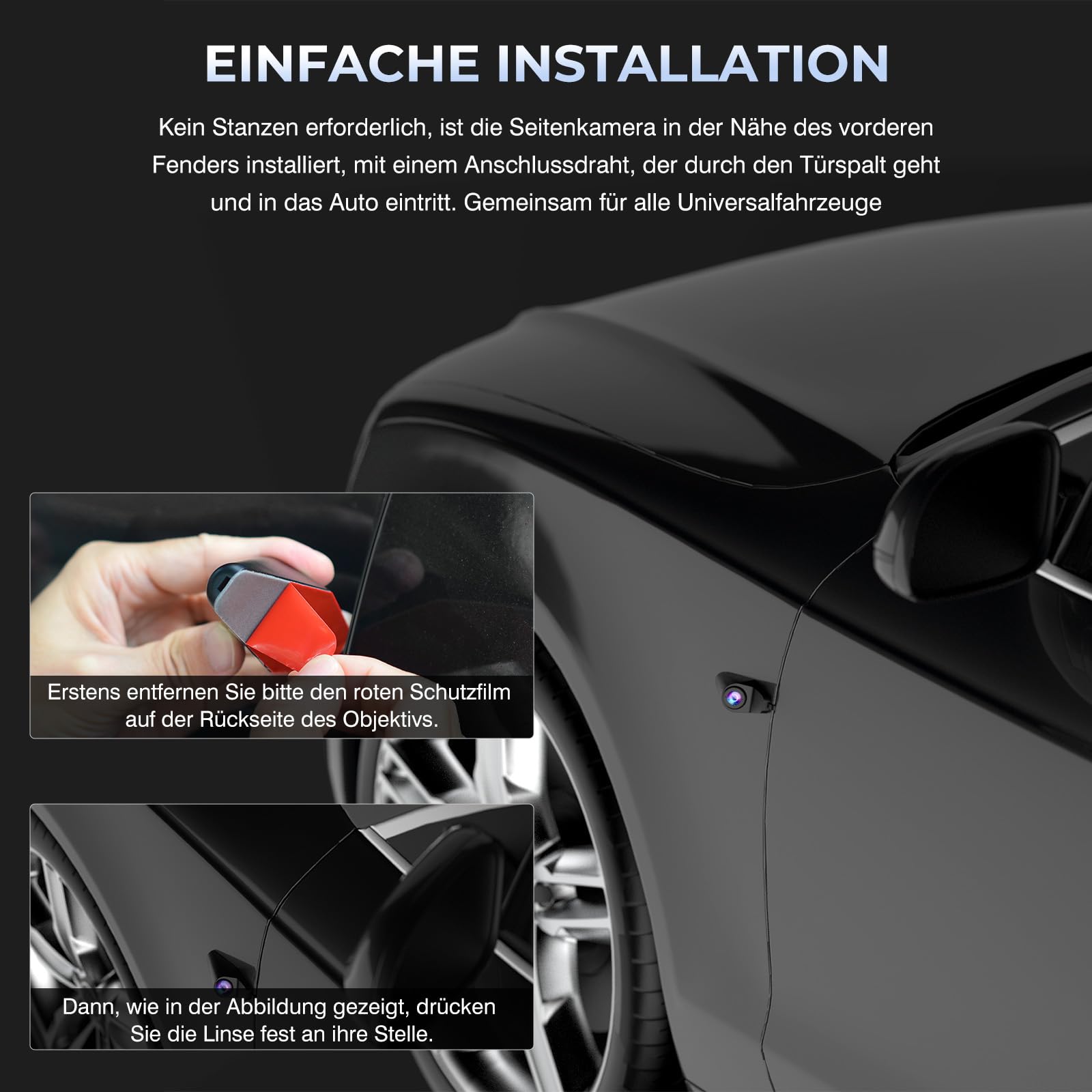 12'' 360° 4-Kanal Rückspiegel-Dashcam, 5,8 GHz WLAN inkl. 128 GB SD-Karte | eigenständige Kameras, WDR, Touchscreen-Rückspiegel und Rückfahrkamera, Parküberwachung, Rückfahrhilfe, G-Sensor sowie GPS