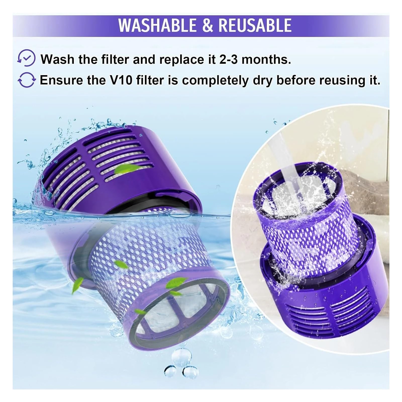 Filtro HEPA For Aspiradora De Mano, Compatible con Dyson V10 SV12 969082-01, Accesorios De Repuesto For Electrodomésticos De Limpieza.(3pcs)