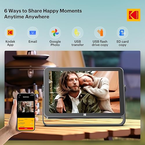 Vista 4 de KODAK Marco de fotos digital WiFi de 64 GB, marco de fotos digital inteligente electrónico de 10.1 pulgadas, pantalla táctil IPS de 1280 x 800 IPS