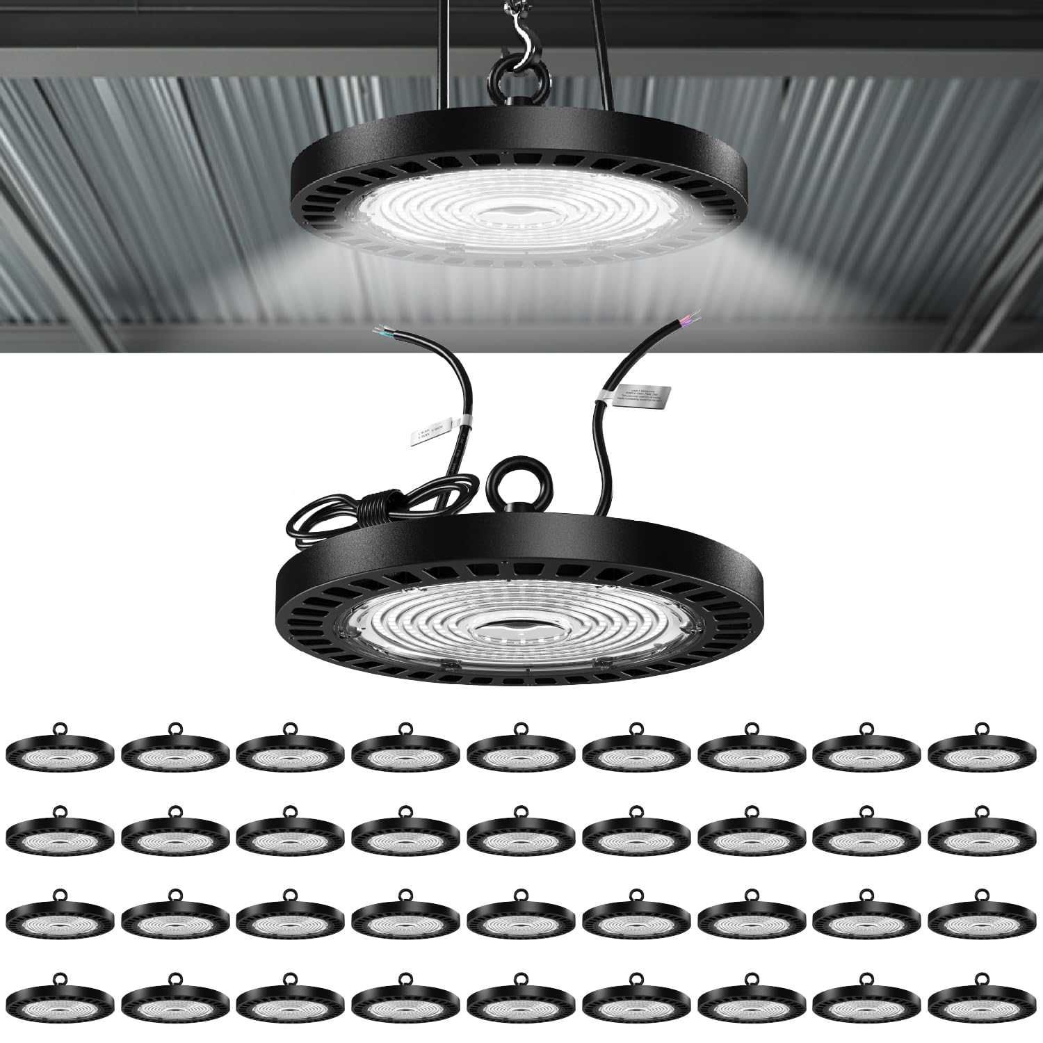 Sunco 36 Pack UFO LED High Bay Light 150W 21000 Lumens 6000K 100-277V Dimmable 0-10V Ultra Bright Commercial