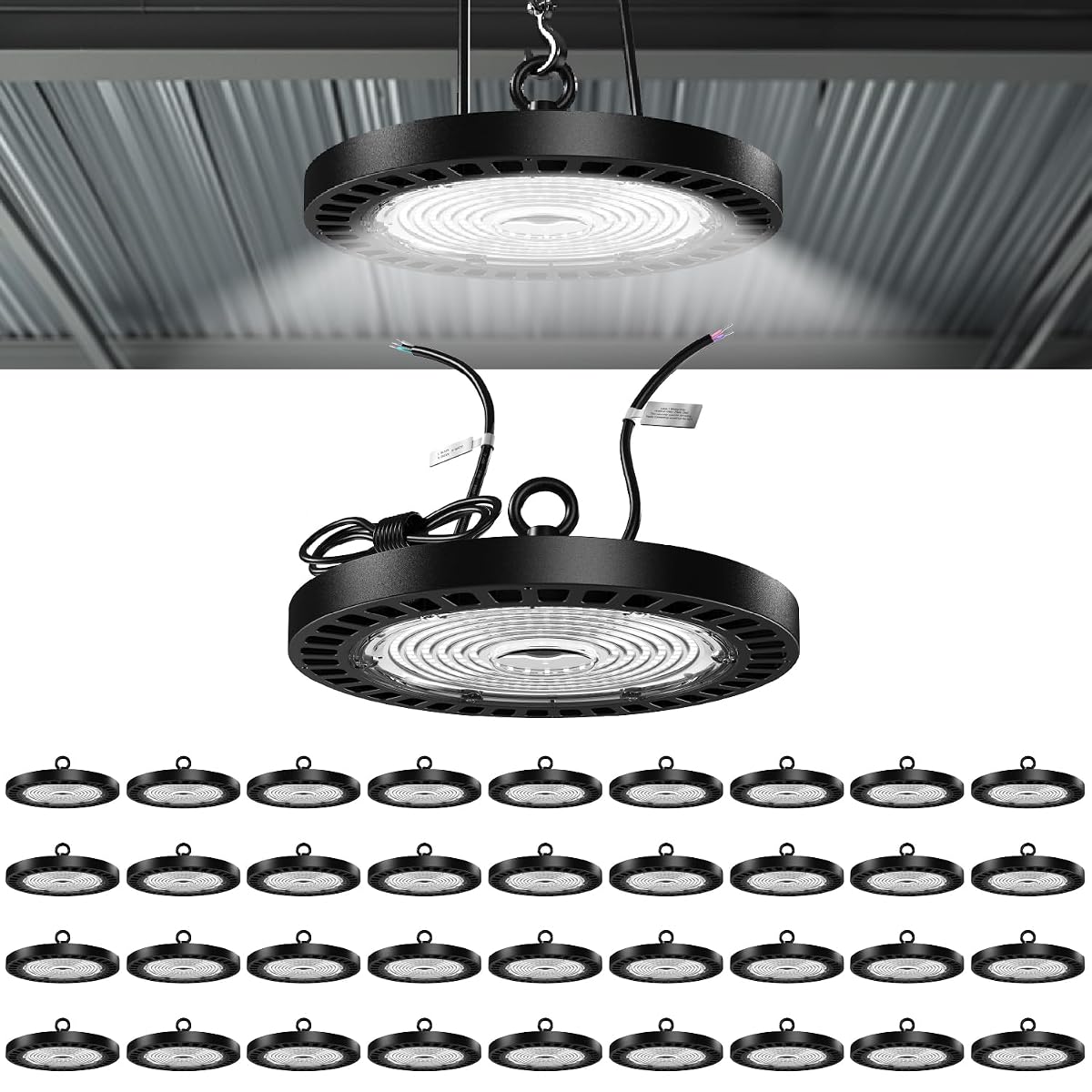 Sunco 36 Pack UFO LED High Bay Light, 150W, 21000 Lumens 5000K 100-277V