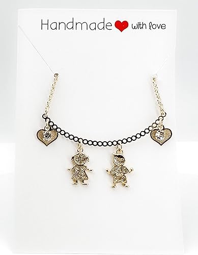 Miniatura 28 de SIFRIMANIA Personalized Children's Charm Choker Necklace, Boys or Girls Customizable Pendants, Growing Family Jewelry for Women