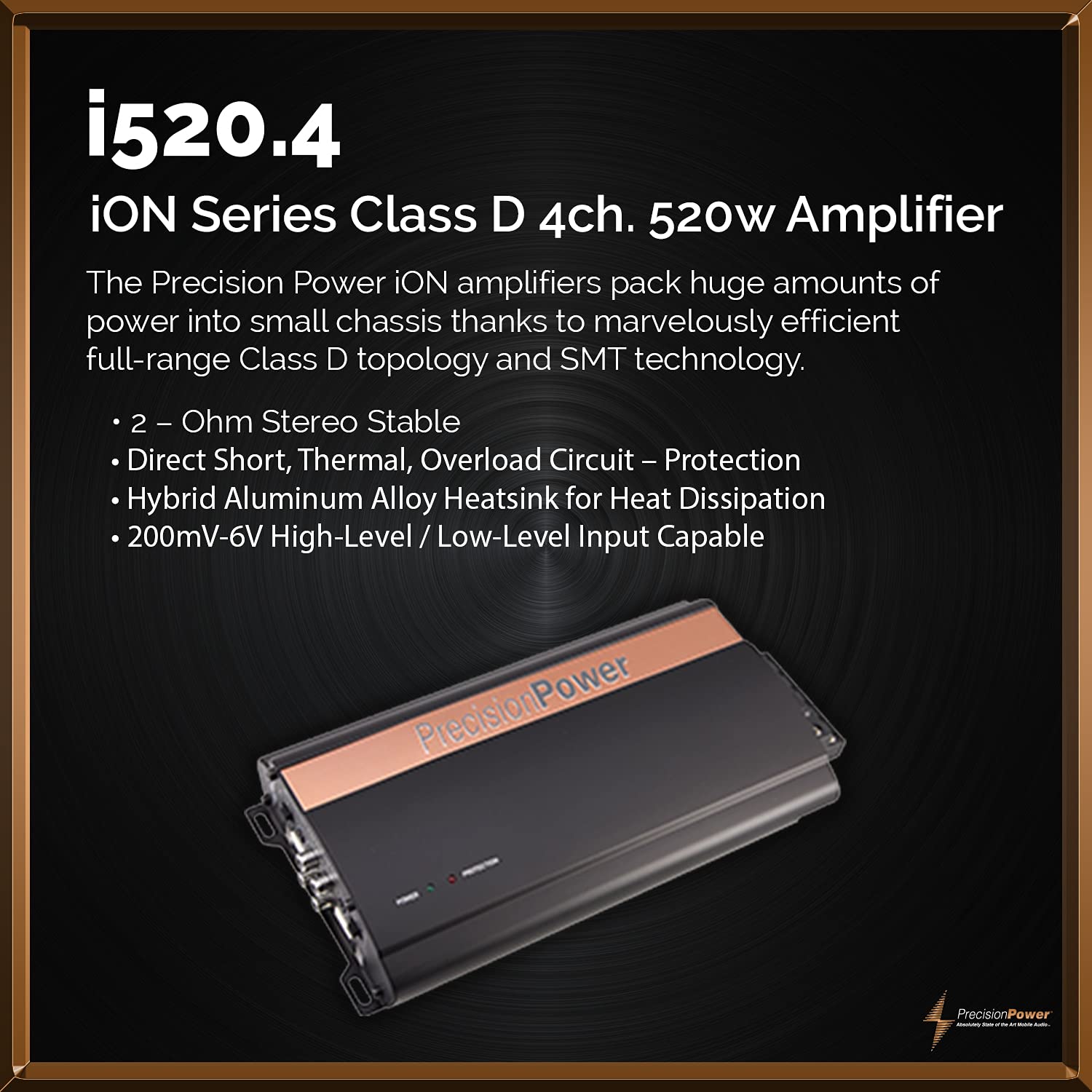 Amazon.com: Precision Power i520.4 520-Watt 4-Channel iON Series