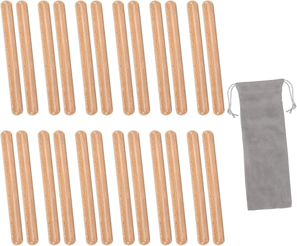 ZDAGELD 24 Pairs Wooden Rhythm Sticks, Beech Wood Music Education Percussion Instrument Orff Drumsticks for Kids Classroom Group Activities, Storage Bag Included - 1