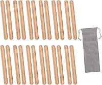 Luqeeg 12 Pares de Baquetas de Ritmo de Madeira, Instrumentos de Percussão de Madeira para Educação Musical, Bolsa de Armazenamento Com Função de Atividade Em Grupo, Ideal para Sala de Aula Infantil