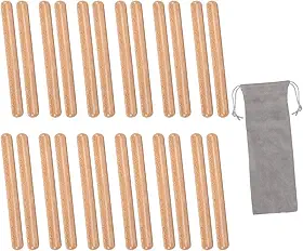 Luqeeg 12 Pares de Baquetas de Ritmo de Madeira, Instrumentos de Percussão de Madeira para Educação Musical, Bolsa de Armazenamento Com Função de Atividade Em Grupo, Ideal para Sala de Aula Infantil