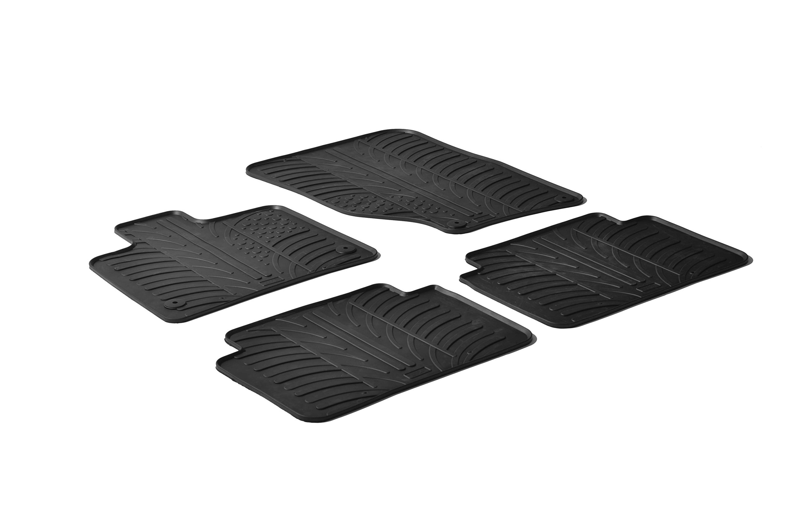 Gledring Rubber car mats set LHD compatible with Audi Q7 2006-2015 (T profile 4-pieces + mounting clips)