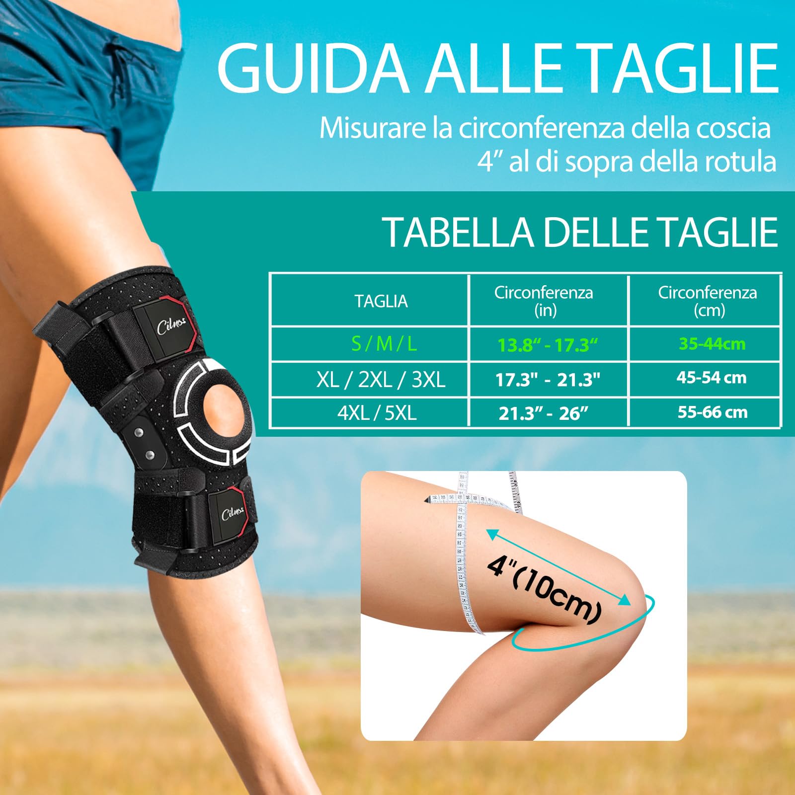 Tutore Ginocchio con Stabilizzatori Laterali,Ginocchiera Professinoale,Ginocchiera Rotulea ortopedica Supporto,Ginocchiera Regolabile,per Artrite ACL