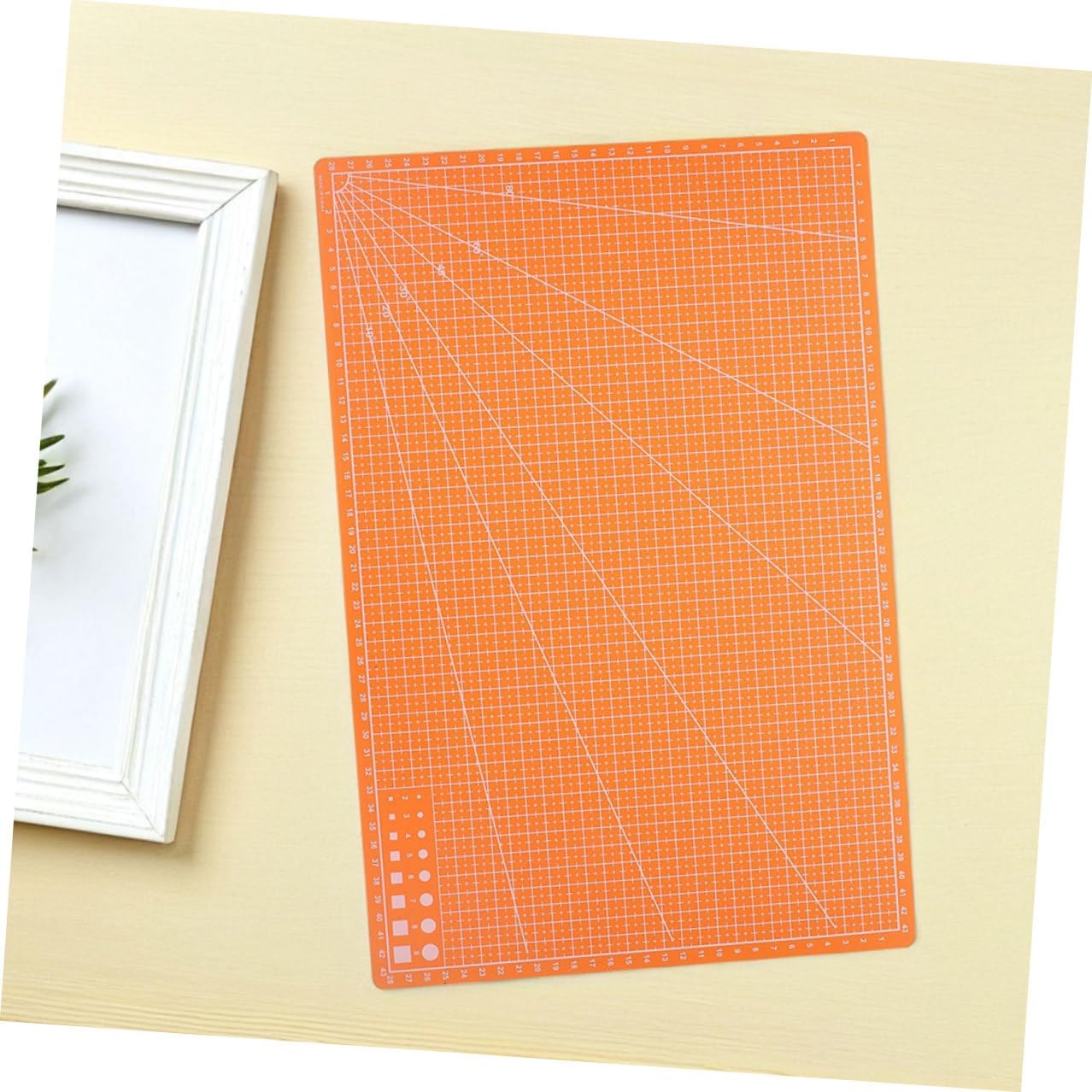 LIFKOME 2pcs Double-sided Quilting Cutting Mat Precision Grid for Sewing and Craft Projects, Thin Orange A3 Size Board for Fabric Hobby and Scrapbooking