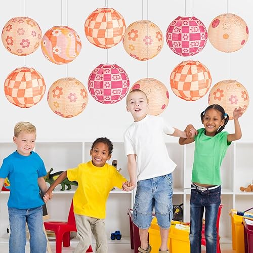 Miniatura 6 de 12 linternas de papel colgantes estilo bohemio y bohemio, decoraciones de fiesta retro estilo hippie para aula, boda, baby shower, fiesta de