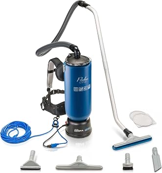 Prolux 10 Quart Commercial Backpack Vacuum, Premium 1.5-Inch Attachments, HEPA Air Filtration, Deep Cleaning for All Floor Surfaces