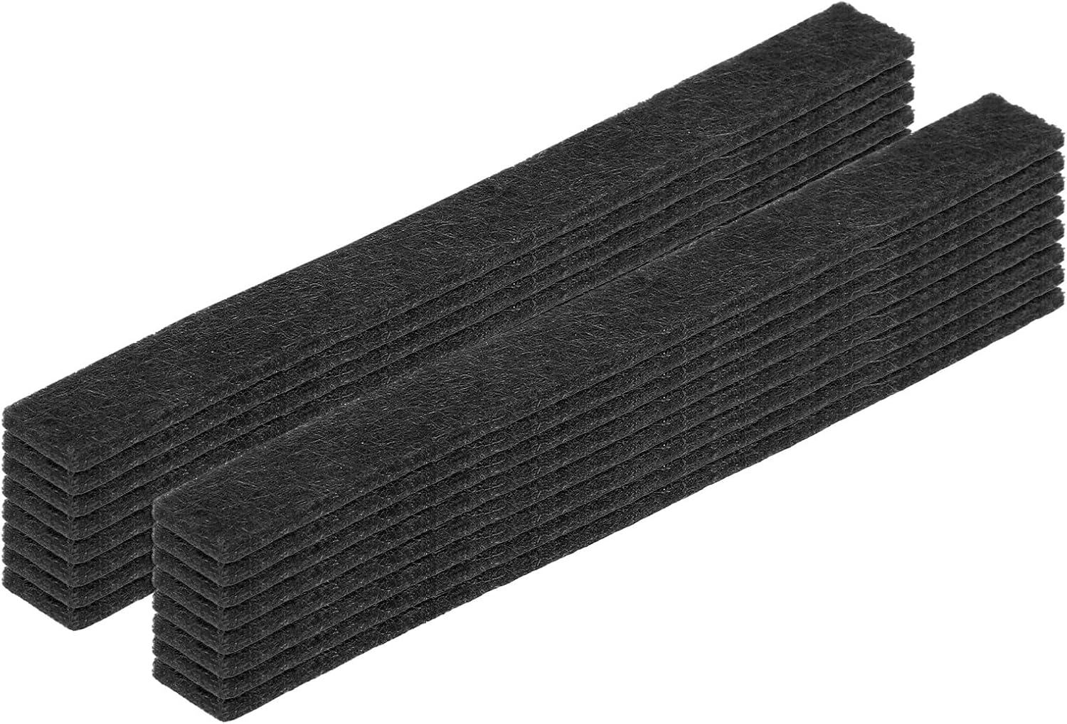 uxcell Felt Strips with Adhesive Backing, 16 Pcs 1/2" x 6" x 0.12" Anti Scratch Furniture Felt Tapes Self-Stick Pads for Protecting Hardwood Floor, Black