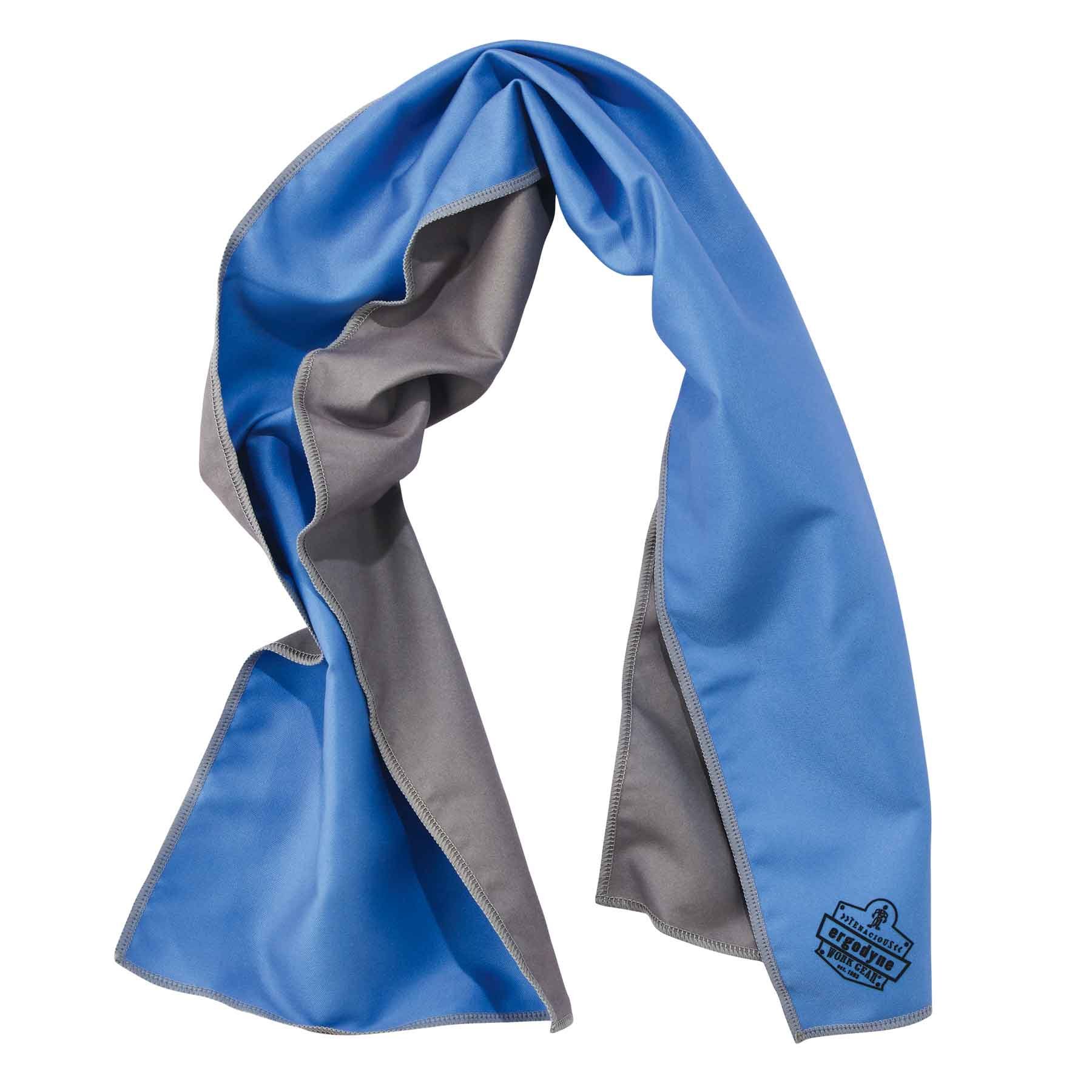ErgodyneChill Its 6602MF Cooling Towel, Soft Microfiber Material, UPF 50+,Blue,41" x 9.84
