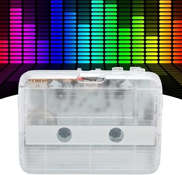 Walkman Cassette Player Personal Cassette Player Abs Ton007B Bluetooth Cassette Player Headphone with Auto Reverse Function Stereo Cassette Player White