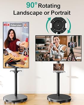 MOUNT PRO TVローリングスタンド - フロアテレビスタンド モバイルTVカート 26~65インチの画面用 最大75ポンドまで 回転テレビスタンド ホームオフィス用 高さ調節可能 メタルシェルフ 最大VESA 400x400