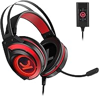 Vista 1 de EZwinpow - Auriculares estéreo de videojuegos con sonido envolvente 71 con micrófono de cancelación de ruido y almohadillas de espuma viscoelástica