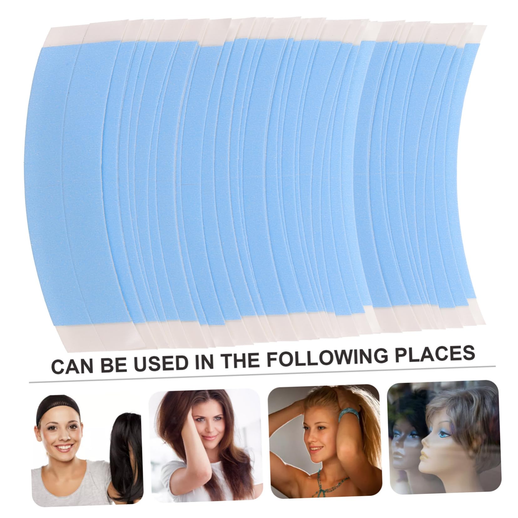 PACKOVE 144pezzi Nastro Biadesivo Per Parrucche Strisce Adesive Resistenti e Impermeabili Per Estensioni e Toupee Facile Da Usare e Rimuovere