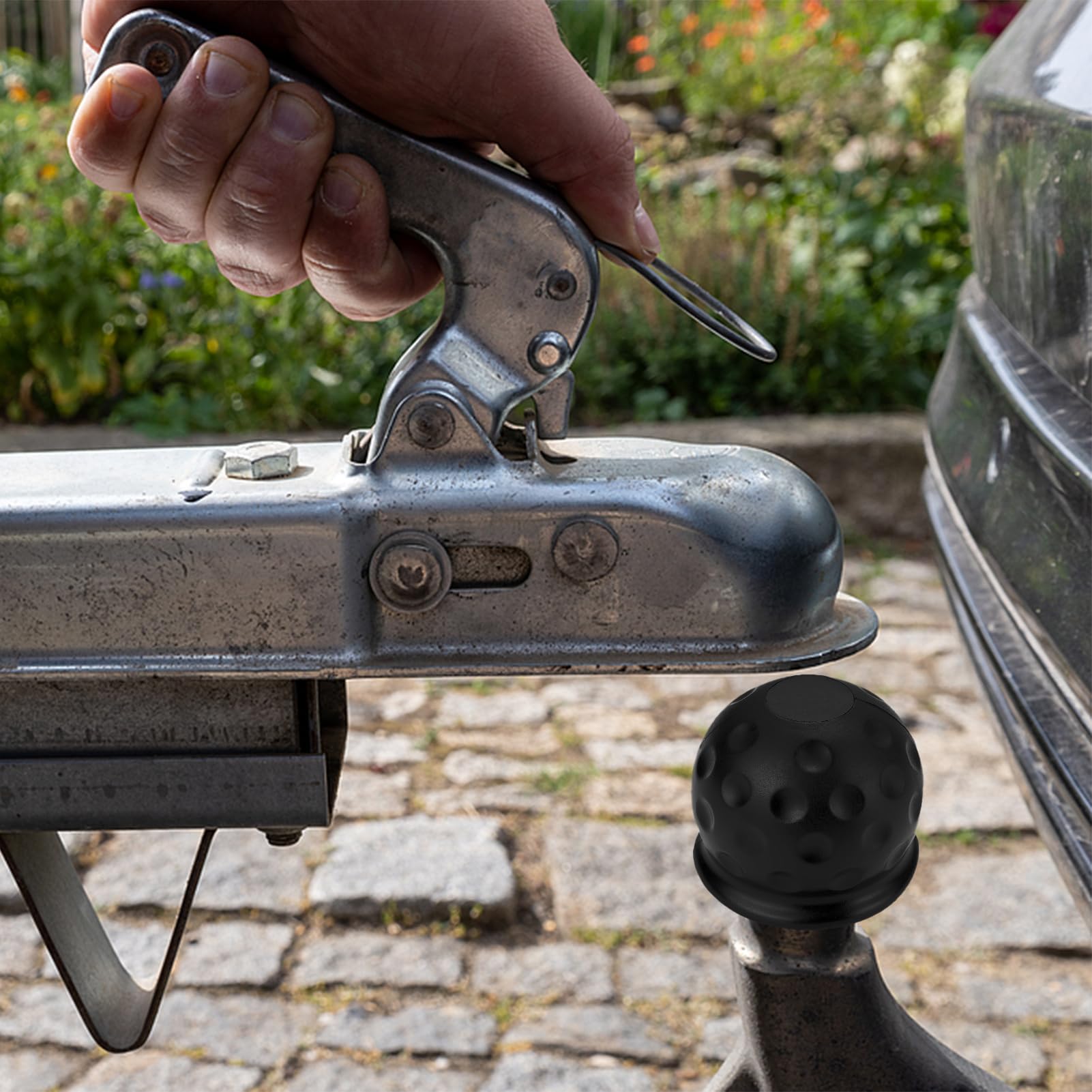 Copertura Gancio Traino Nero Ø50mm - Per Rimorchi, Auto, Camion, Protezione Da Polvere E Ruggine - Foto 9