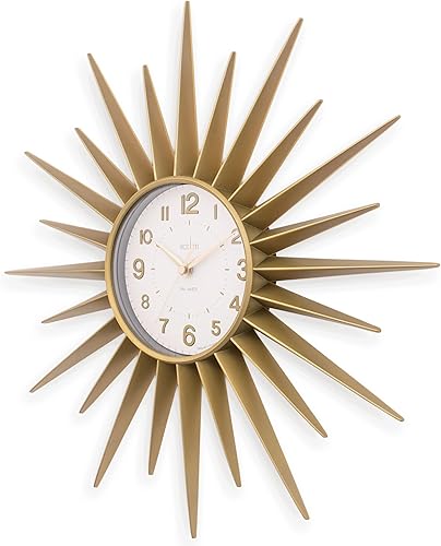 Miniatura 4 de Acctim 21760 Stella Sprayed Starburst Reloj de Pared, Oro