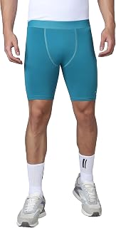 TECHNOSPORT Men Solid Slim Fit Sports Compression Tights with ElastoLITE Price In India